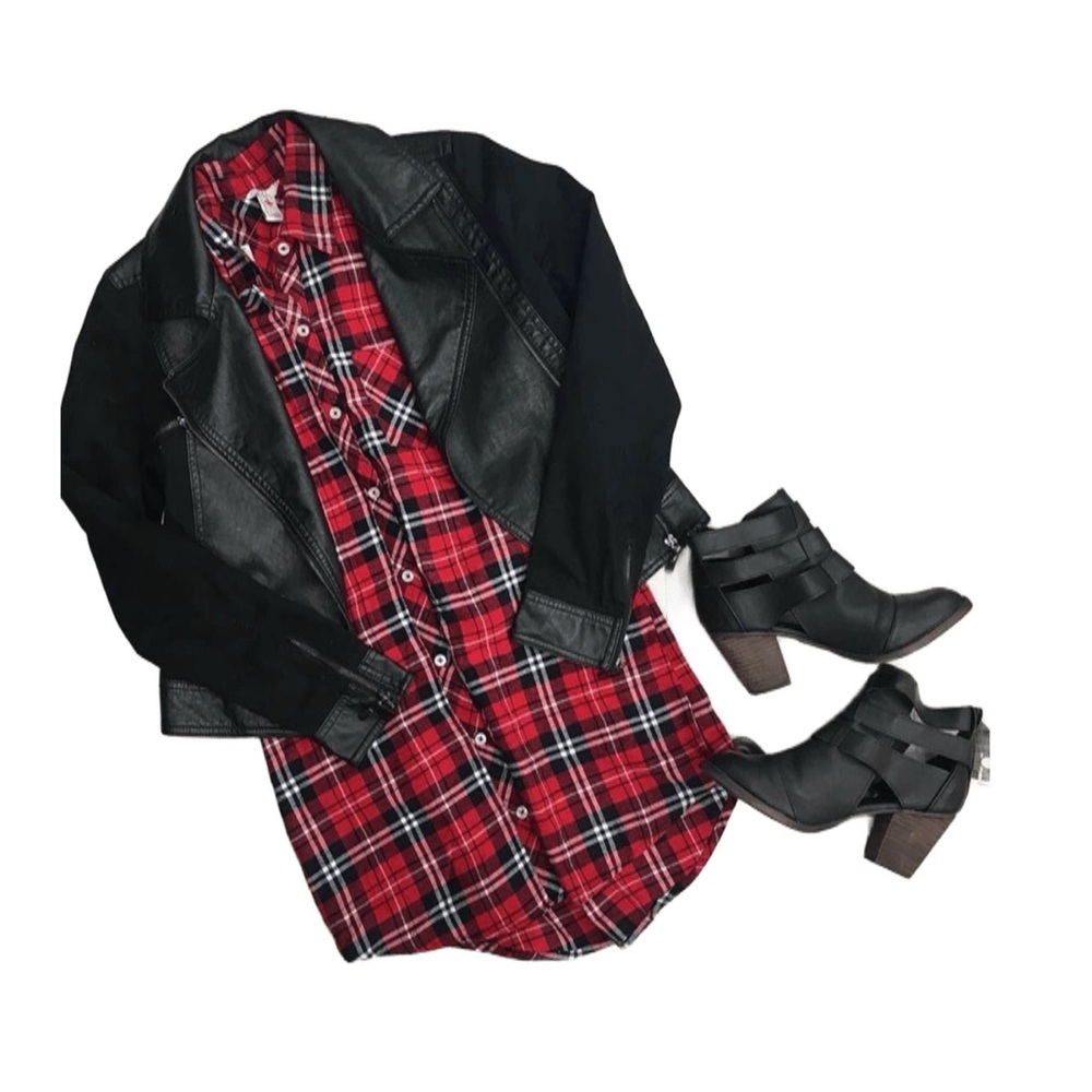 Plaid Flannel Shirt Dress